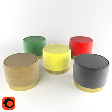 Cosy Round Pouf 3D model image 1 