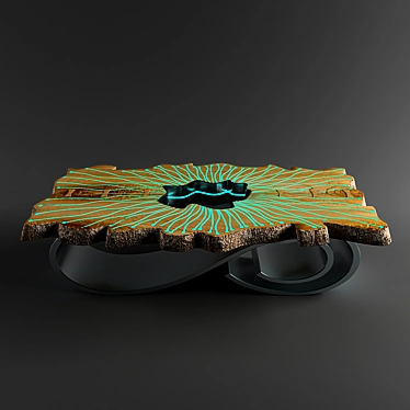 Illuminated Wooden Coffee Table 3D model image 1 