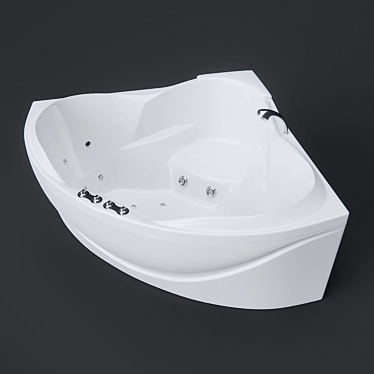 Hydro Massage Corner Acrylic Bathtub 3D model image 1 