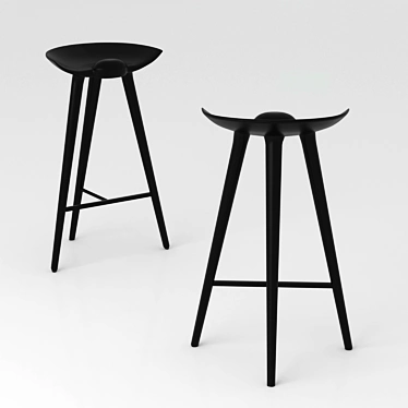 Vintage Danish ML42 Stool 3D model image 1 