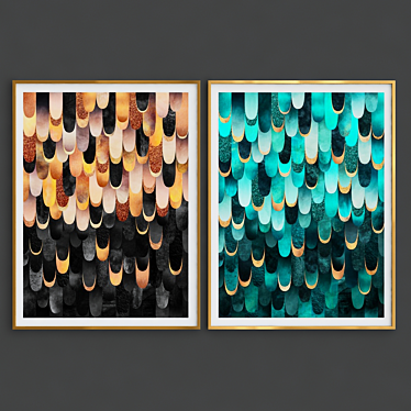 Abstract Feathered Wall Art 3D model image 1 