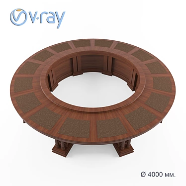  4m Custom Round Negotiation Table 3D model image 1 