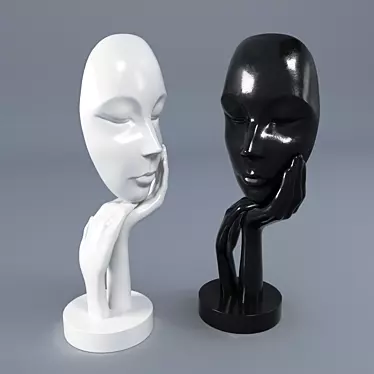 Elegant Mask Figurine 3D model image 1 