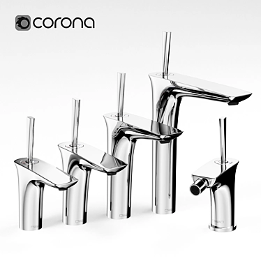 PuraVida Basin Faucet Set: Elegant & Functional 3D model image 1 