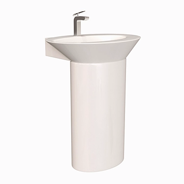 Carabeo Ceramica - Stylish Pedestal Sink 3D model image 1 