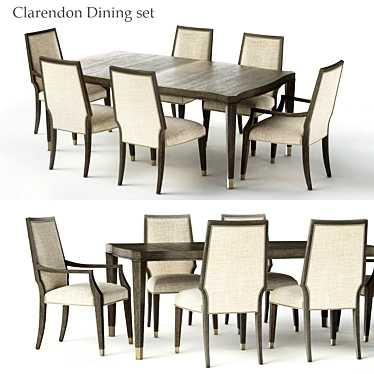 Elegant Bernhardt Clarendon Dining Set 3D model image 1 