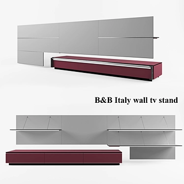 Italian Wall-Mounted TV Stand 3D model image 1 
