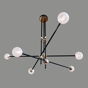 Elegant SI-6 Chandelier with Adjustable Height 3D model image 1 