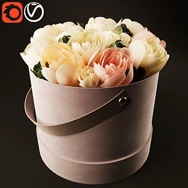 Blossom Box: Elegant Floral Storage 3D model image 1 