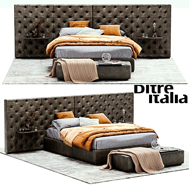 Contemporary Chic: Ditre Italia ECLECTICO Bed 3D model image 1 