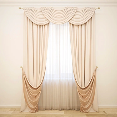 Elegant Curtain Set 3D model image 1 