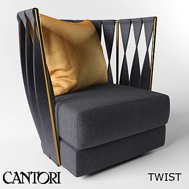 Cantori Twist: Handcrafted Iron Armchair 3D model image 1 