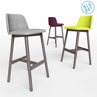 Sleek Chip Barstool: Procedurally Colored 3D model image 1 