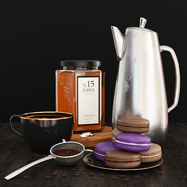 Coffee Bliss: Gourmet Treat Set 3D model image 1 