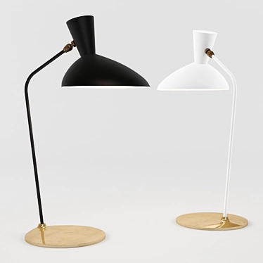 Elegant Austen Large Offset Lamp 3D model image 1 
