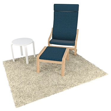 Cozy Ikea Arm Chair Set 3D model image 1 