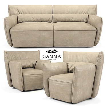 Modern Tulip Sofa & Chair Set 3D model image 1 