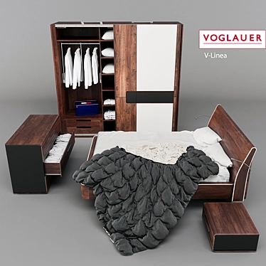 V-Linea Bedroom Set: Voglauer Quality and Tommy Hilfiger Style 3D model image 1 