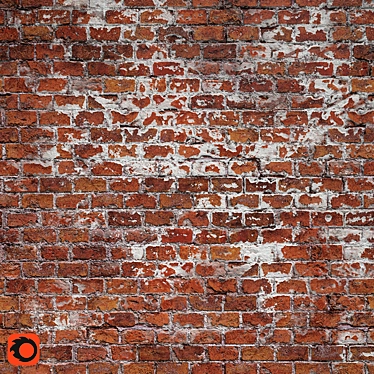 Aged Brick: Chipped Paint 3D model image 1 