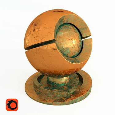 Antique Copper Blue Coated 3D model image 1 