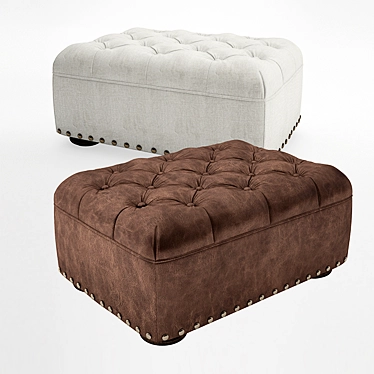 Churchill Leather Ottoman 3D model image 1 