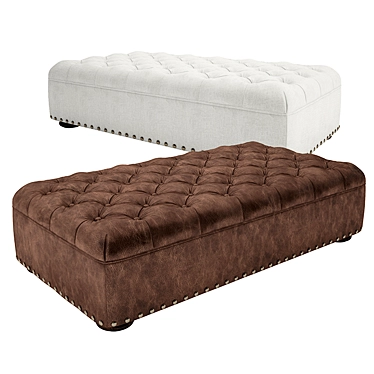 Elegant Leather Ottoman: Churchill Collection 3D model image 1 