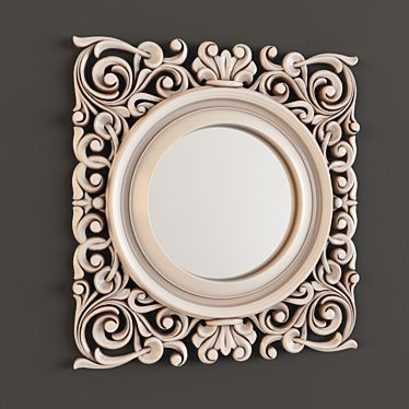 Custom Carved Frame Mirror - 500x470mm 3D model image 1 