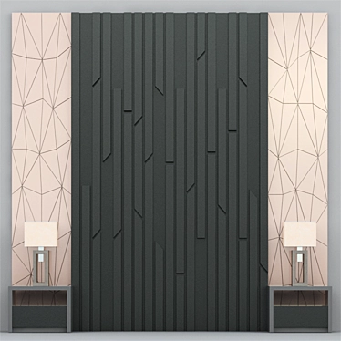 Rustic Reclaimed Wood Headboard 3D model image 1 