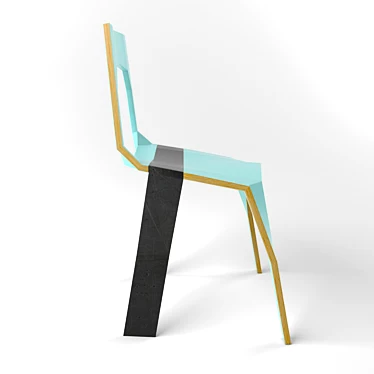 PlySteel Chair: Modern Plywood & Steel Design 3D model image 1 