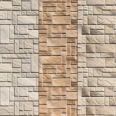 Modern Stone Walls Set 5 3D model image 1 