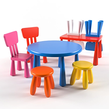 Stylish and Sturdy Ikea Mammut Furniture 3D model image 1 