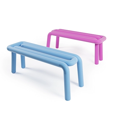 Moustache Bold Bench: Boldly Redefining Seating 3D model image 1 