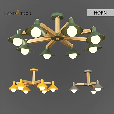 Scandinavian Style Movable Lamptron Horn 3D model image 1 