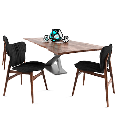 Elegant Stratos Wood Table 3D model image 1 