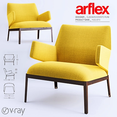 Cozy Hug Armchair by Arflex 3D model image 1 