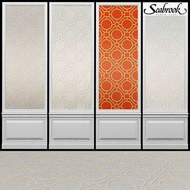 Seabrook Koi-4: Elegant Acrylic Coated Wallpaper 3D model image 1 