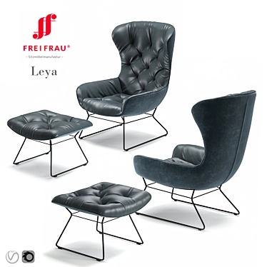 Freifrau Leya Wingback Chair 3D model image 1 