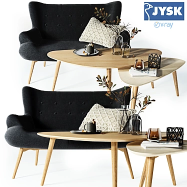 EJERSLEV 2-Seater Sofa: Stylish & Comfortable 3D model image 1 