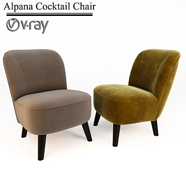 Elegant Alpana Cocktail Chair: Perfect Blend of Style & Comfort 3D model image 1 