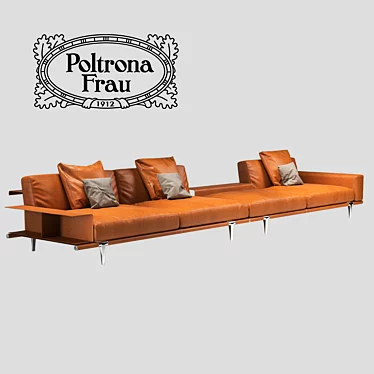 Poltrona Frau Let It Be - Stylish Sofa with Built-In Shelves and Table 3D model image 1 