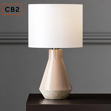 Blush Pink Ceramic Table Lamp 3D model image 1 