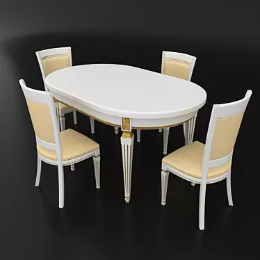 Title: Classic Italian Design Table Set - Nike Avorio 3D model image 1 