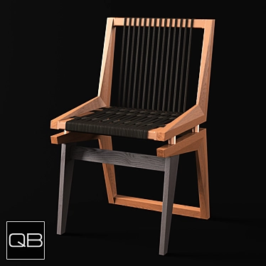 OM Celar Chair - Handcrafted Solid Wood with Woven Seat 3D model image 1 