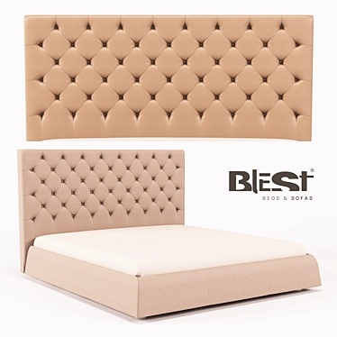 Luxury Beatrice L18 Bed - Upholstered in Leather & Textile 3D model image 1 