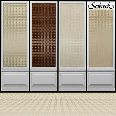 Seabrook Leighton-4: USA-Made Acrylic Coated Paper Wallpaper 3D model image 1 