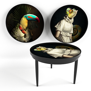 DIXIT Transformable Coffee Table: Versatile & Artistic 3D model image 1 