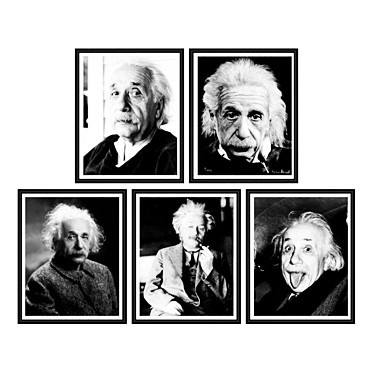 Einstein Poster Collection: Genius in Five Portraits 3D model image 1 