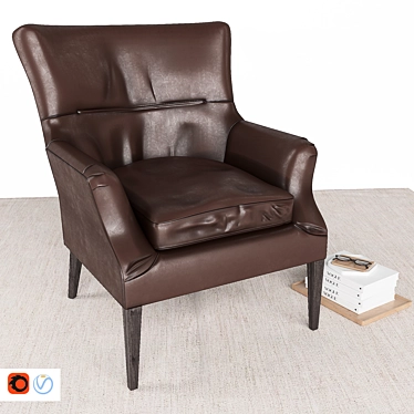 Elegant Leather Armchair by PB 3D model image 1 