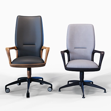 Vossia Leather Armchair: Elegant Design in American Walnut 3D model image 1 