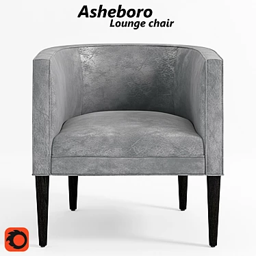 Premium Leather Lounge Chair: Ashebaro 3D model image 1 